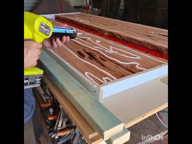 Red Gum River Table. how to build the mold ready to pour.