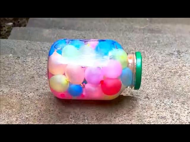 Rolling colorfull bottle on the stair  #asmr #crushingsoftthings #crushingcrunchythings