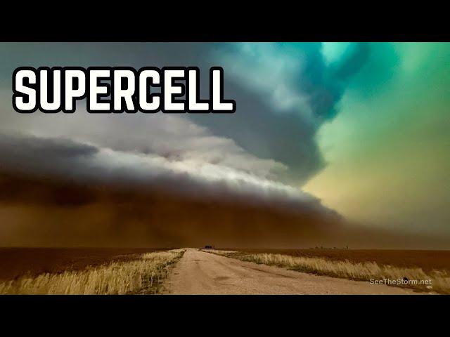 HUGE SUPERCELL Causes Dust Storm and Tornadoes! Live Storm Chaser May 29, 2025