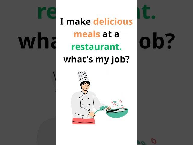 Guess the Job!  Who Cooks Delicious Meals? | Fun English Quiz #6 #Shorts