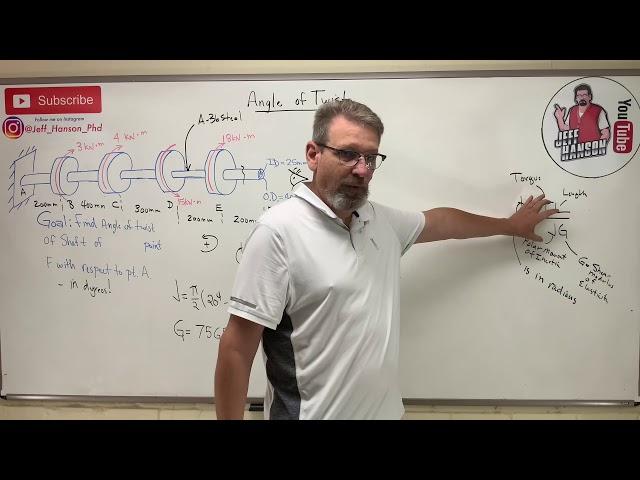 Mechanics of Materials: Lesson 25 - Angle of Twist Due to Torque, Torsion