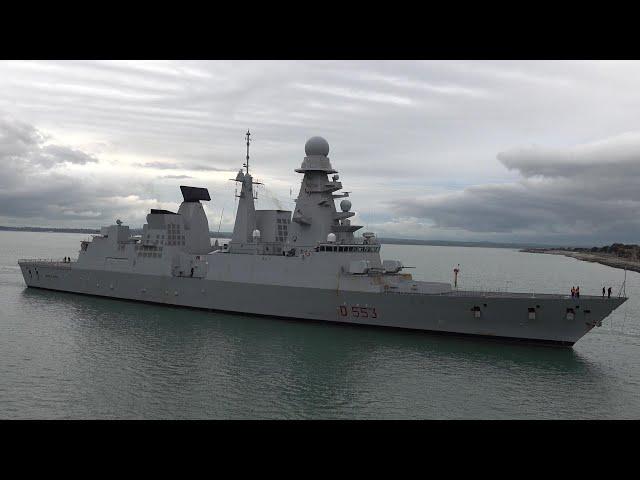 Italian destroyer ship arrives, German frigate leaves  