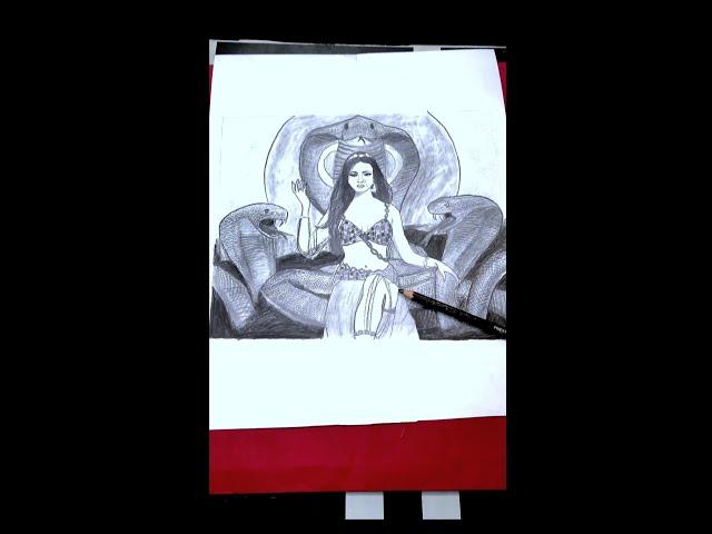 Naagin 6 drawing | Drawing of Tejaswi prakash as Sarvashreshtha Shesh Naagin #trending #viralshorts