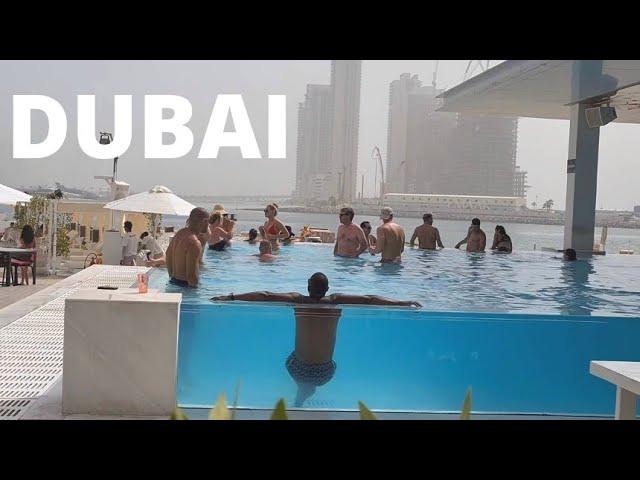  DUBAI UAE, WALKING TOUR, PALM JUMEIRAH, DUBAI CITY WALK, 4K