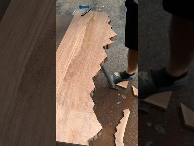 Woodworking Wonders: Carving a Majestic Mountain Scene from Black Walnut! 🪚️ #Shorts #woodworking