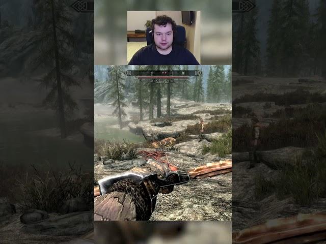 Chased by sabertooth in skyrim #shorts #viralshorts