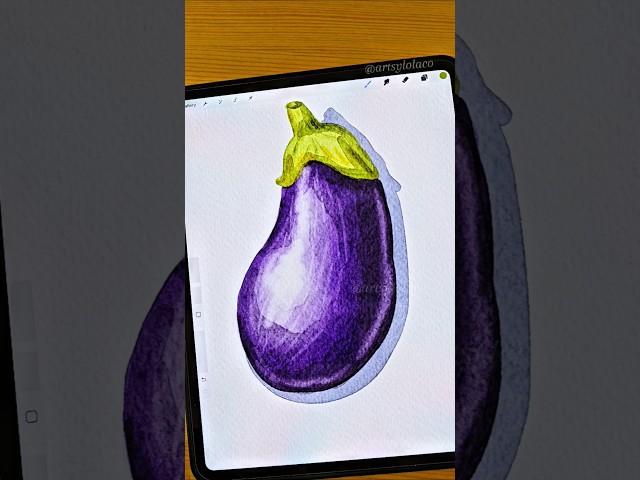 Simple Eggplant  #procreate #shorts #art #watercolor