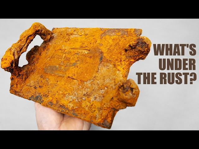 Crazy Rusty Vintage Stove Door Cleaning Restoration. 107 Years Underground