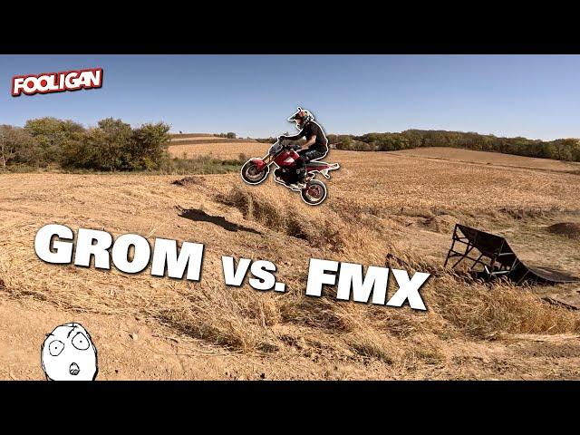 Honda Grom Jumps FMX Ramp | Budget E-bike Absolutely Shreds (Mantis X)