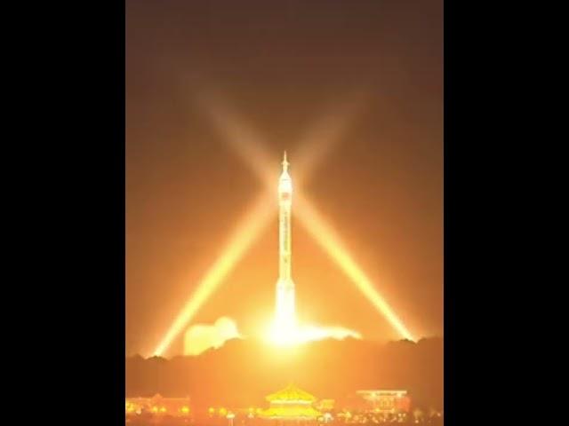 Dragon slays into space rocket!  Laser show in China. #shorts #china #technology #travel #2022