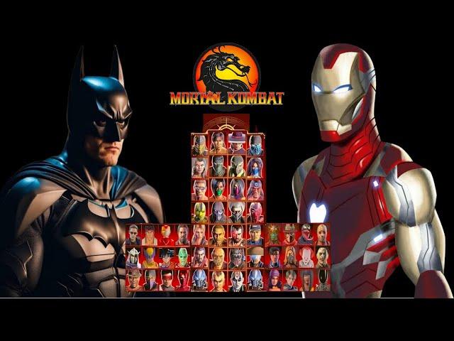 Mortal Kombat 9 - BATMAN & IRON MAN MOD - NEW Expert Tag Ladder Gameplay