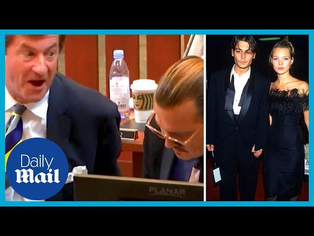 Kate Moss: Moment Johnny Depp lawyers celebrate after Amber Heard mentions Depp's ex