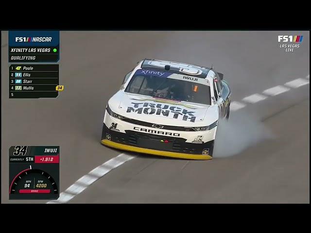 JESSE IWUJI GETS LOOSE - 2022 NASCAR XFINITY SERIES QUALIFYING AT LAS VEGAS