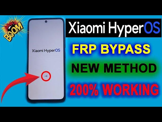 All Redmi Poco Xiaomi HyperOS  Frp Unlock  New Method | Redmi Poco Google Account Bypass No Pc