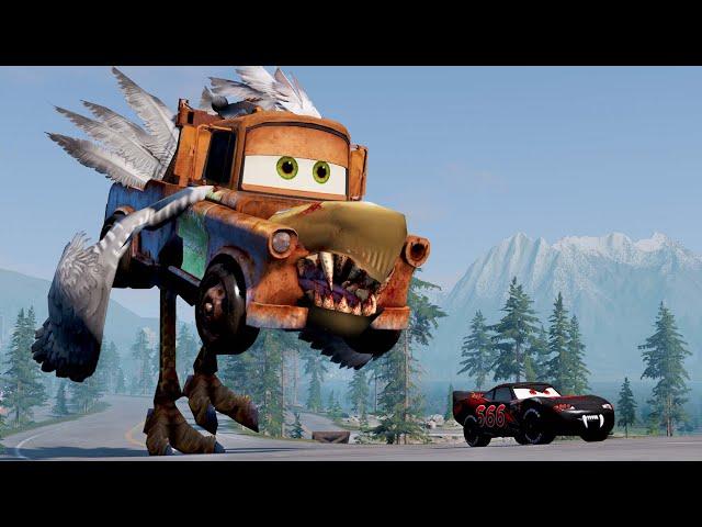 Epic escape from The Lightning McQueen Eater, Iphone16 Eater, Mater Eater, Thing |BeamNG.Drive
