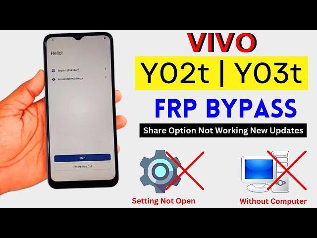 Vivo Y02t | Y03t Frp Bypass Without Pc 2025 | Setting Not Open | Google Account Remove Android 13/14