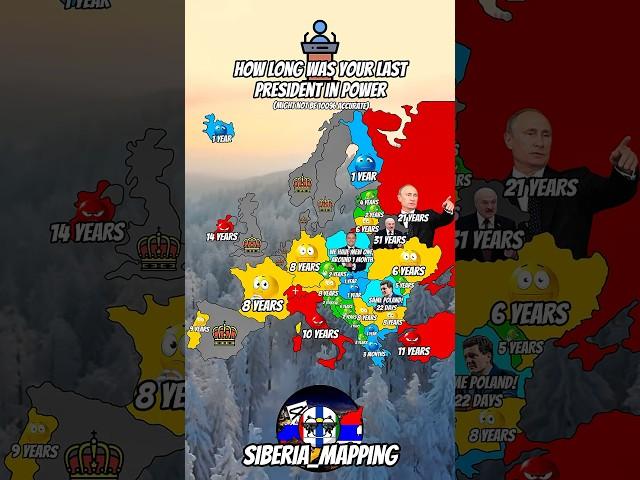 for how long is your president at power #europe #mapping #history #mapper #geographythroughmaps #map