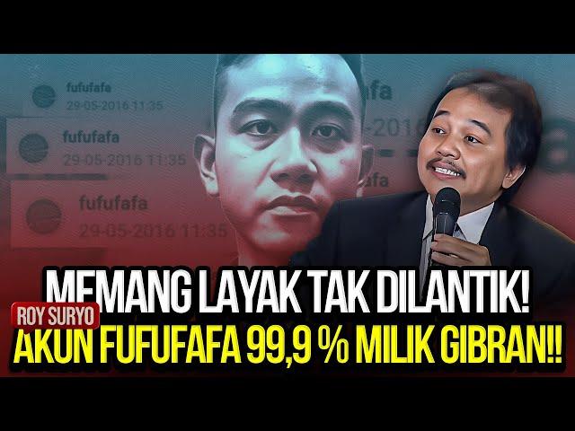 LIVE! MEMANG LAYAK TAK DILANTIK! ROY SURYO: AKUN FUFUFAFA 99,9 % MILIK GIBRAN!!