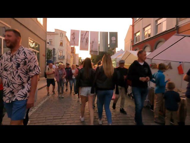 [4K] Night walk | Klaipeda Lithuania | Sea Festival Klaipeda | nightlife in Lithuania