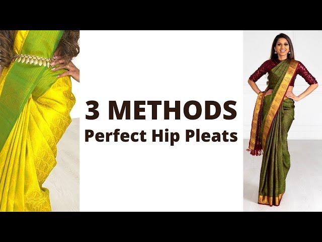 How to PERFECT HIP PLEAT | lakshmi saree draping | saree pleating | Tia Bhuva