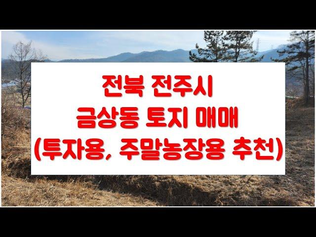 전북 전주시 금상동 토지 매매(투자용,주말농장용 추천) #주말농장 #임업후계자 #투자용토지