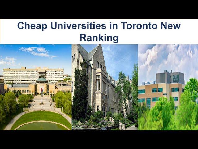 CHEAP UNIVERSITIES IN TORONTO NEW RANKING