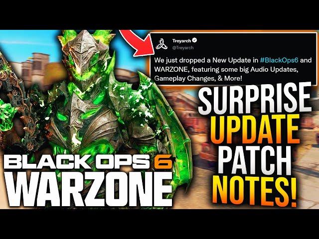 WARZONE: SURPRISE UPDATE PATCH NOTES! Huge AUDIO UPDATES, Bug Fixes, & Gameplay Changes (BO6 Update)