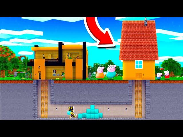 TROLLEO A PEPPA PIG CONSTRUYENDO UN TÚNEL SECRETO A LA CASA DE PEPPA PIG EN MINECRAFT 