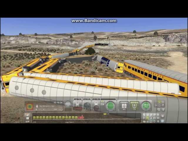 Train Simulator 2014 HD: MSTS Union Pacific 844 Hits Invisible Force Field and Flies Backwards LOL