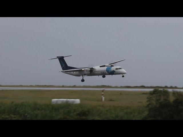 Oscar Storm || SATA Q400 Landing with Strong Crosswinds at S.Miguel Island, Azores (LPPD).