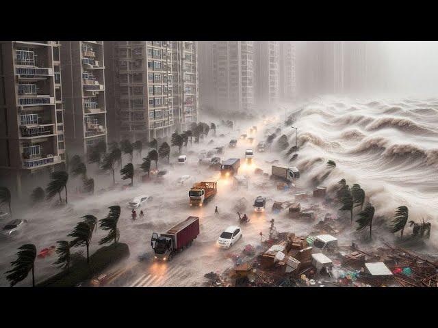 Right Now in Malaysia! Super storm creates 3 meter high tsunami waves