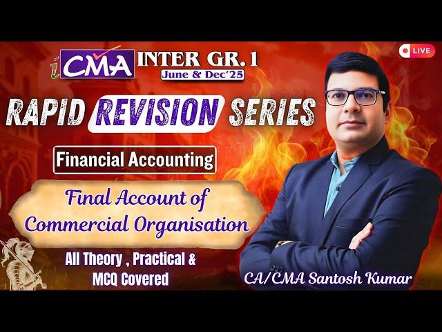 CMA Inter | Financial Accounting | Final Account of Commercial Organisation | CA/CMA Santosh Kumar
