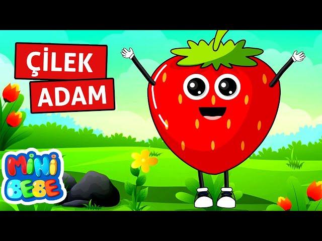 Çilek Adam Şip Şap Şop  Meyveleri Öğreniyorum  MiniBebe