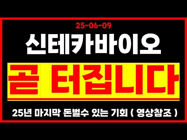 [신테카바이오]  이제 곧 터집니다~! ( 영상참고 )