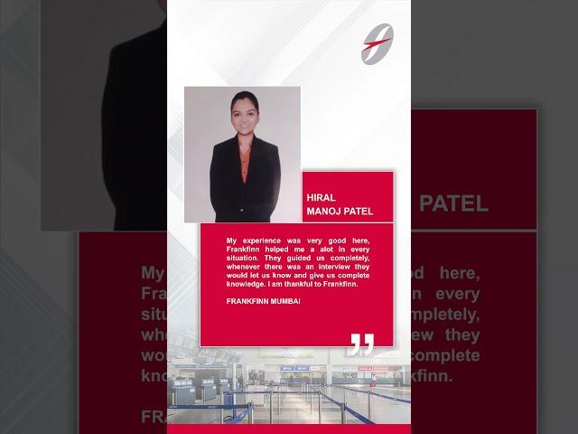 Frankfinn Student Testimonial | Hiral Manoj Patel | Placement - BWFS