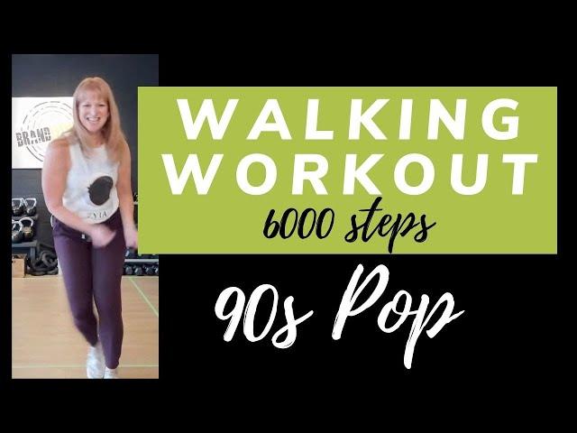 90s Pop Walking Workout | 6000 Steps, Fast paced Walk at Home | 90's Music Workout