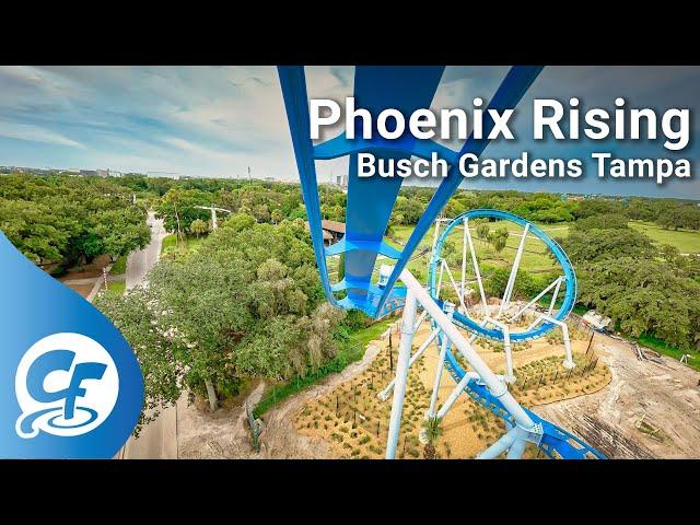 Phoenix Rising front seat on-ride 5K POV @60fps Busch Gardens Tampa