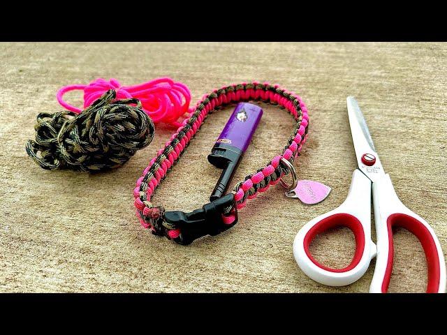 Paracord Pet Collar Cobra Weave 2 color Tutorial