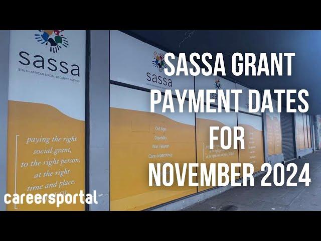 Sassa Grant Payment Dates For November 2024 | Careers Portal