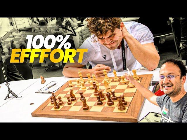 When Magnus Carlsen gives his 100% effort | Carlsen vs Gazik | Chess Olympiad 2024