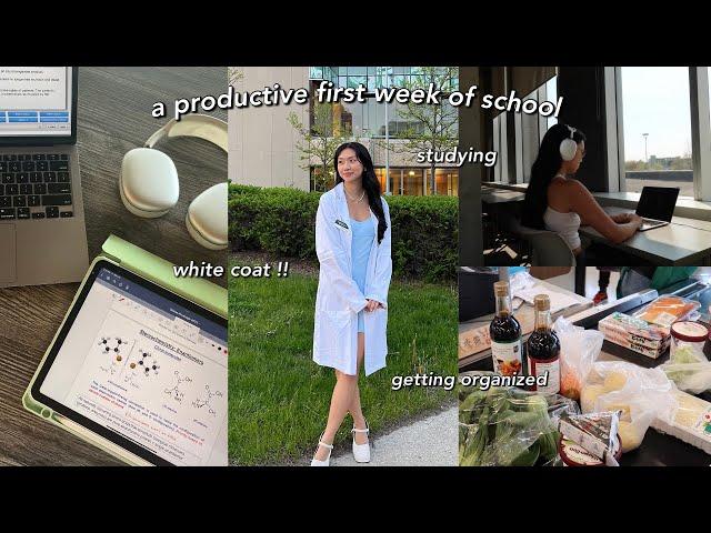 STUDY VLOG | productive first week back to school | white coat ceremony & getting back into routine