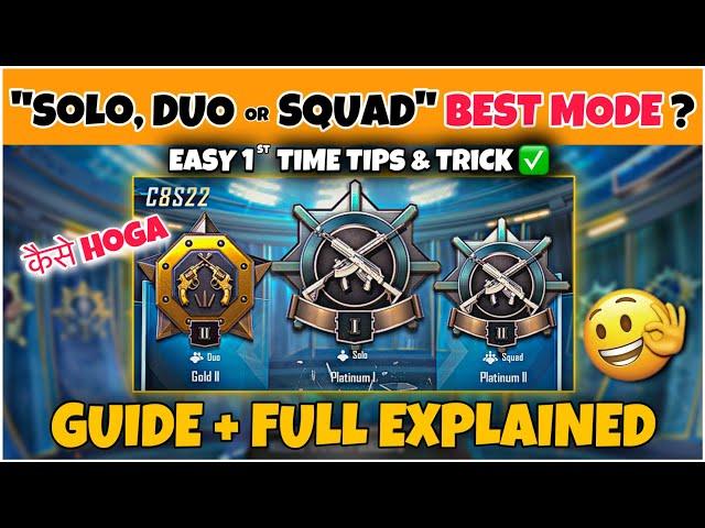“SOLO, DUO or SQUAD” BEST MODE  1st TIME CONQUEROR TIPS & TRICK + DAILY  FOR LOW DEVICE