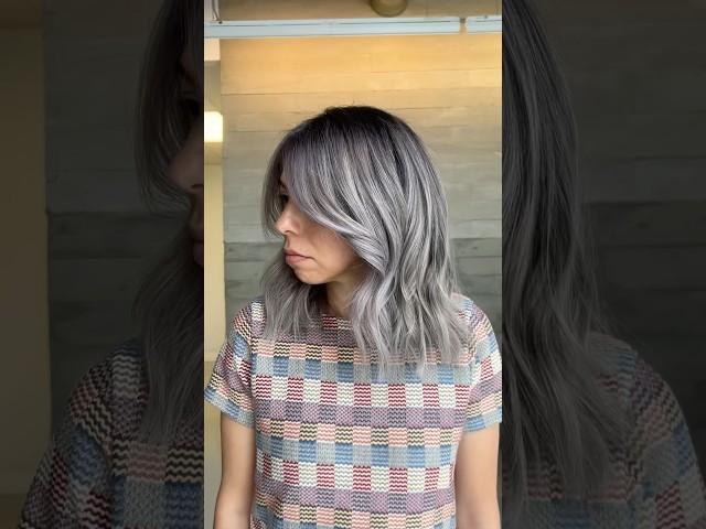 Grey Blending #haircolortransformation #hairmakeover #hairtok #balayagehaircolor #grayblending