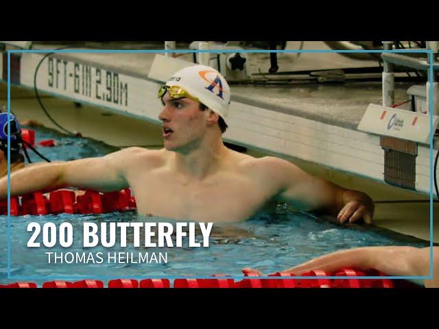 Thomas Heilman Impressive Swim in Men's 200 Butterfly | 2023 Speedo Winter Juniors East