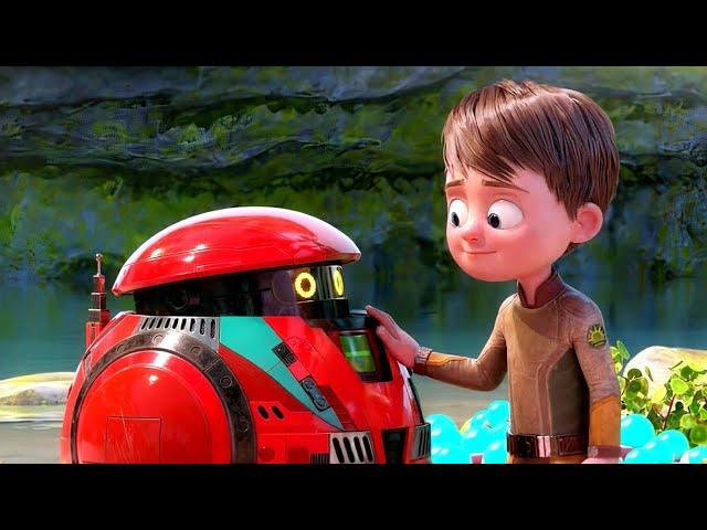ولد صغير بيلاقي نفسه مع ربوت في كبسولة نجاة علي كوكب كله وحوش مفترسة | ملخص فيلم Astro Kid 2019
