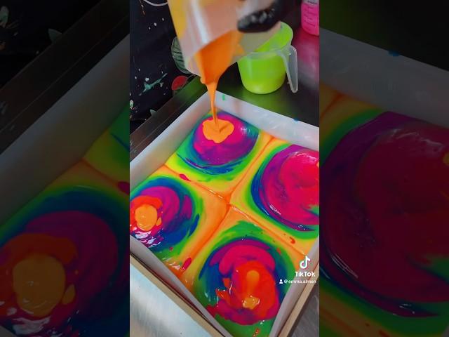 New Mold  Soap! #rainbowsoap #newsoapmold #shorts #soapmaking #neonsoap #cpsoapmaking #soapmaker