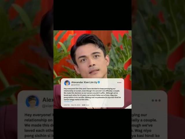 XIAN LIM ADMITS HE DOESN'T LOVE KIM CHIU, RELATIONSHIP W/ EX-GIRLFRIEND JUST FOR ON SCREEN PURPOSES