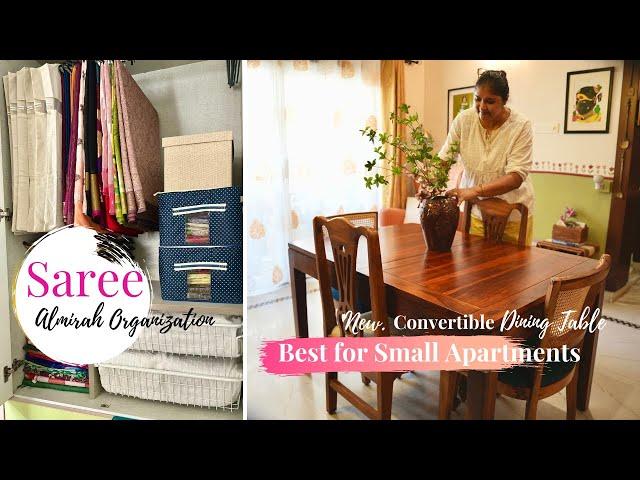 NEW Expandable Dining Table for Small Spaces | Saree Cabinet Organization