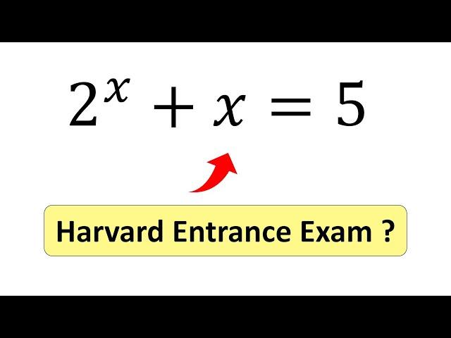 Solving a 'Harvard' University entrance exam