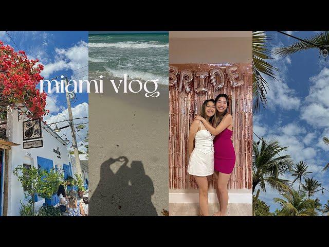 miami travel vlog  | bachelorette trip, nikki beach, rooftop bar, places to eat